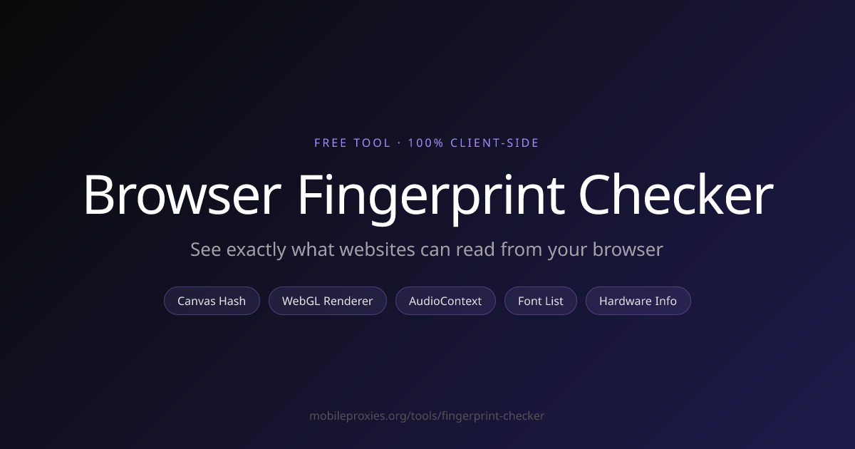 Free Browser Fingerprint Checker (Canvas, WebGL, Audio)